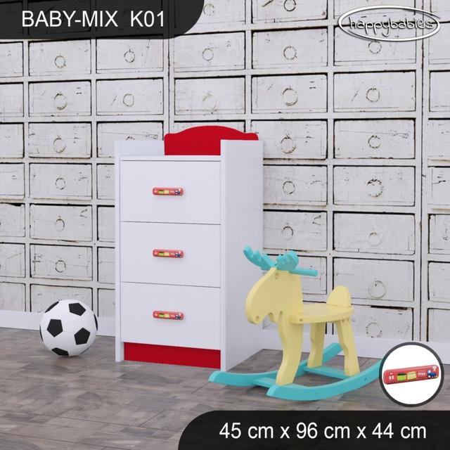 Kommode Baby Mix Happy Babies Farbe: Rot on Productcaster.