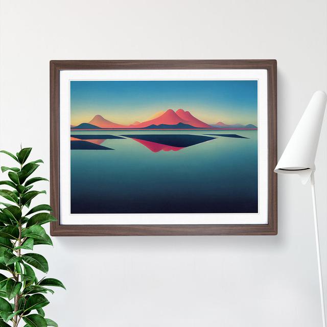 Modern Mountain Lake Vol.3 - Picture Frame Graphic Art Alpen Home Size: 34cm H x 46cm W x 2cm D, Frame Colour: Walnut on Productcaster.