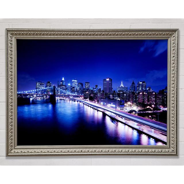 New York City Brooklyn Bridge Ariel Night View - Print Bright Star Size: 21cm H x 29.7cm W on Productcaster.