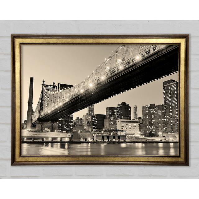 Queensboro Bridge Twilight - Print Brayden Studio Size: 21cm H x 29.7cm W x 1.5cm D on Productcaster.