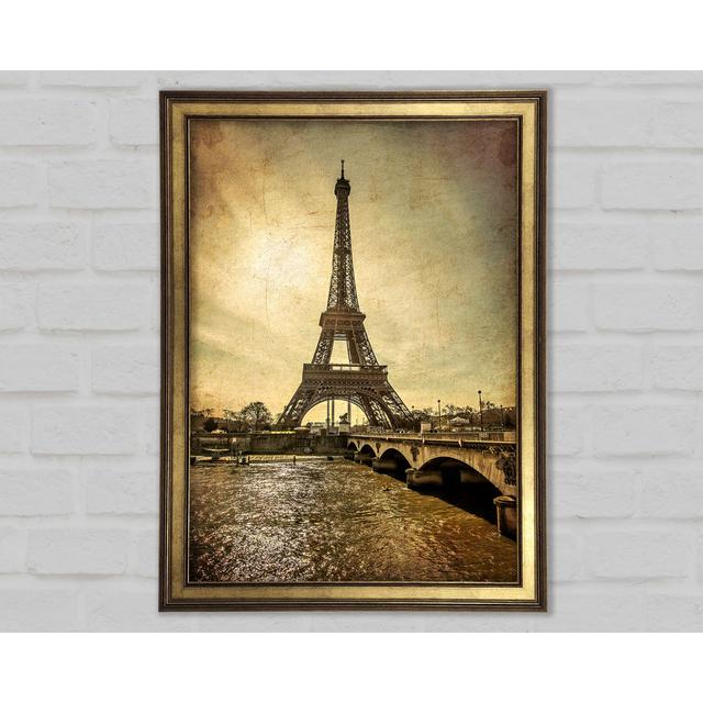 Gerahmtes Leinwandbild Eiffel Tower Retro 5 Maison Alouette Größe: 59,7 cm H x 42 cm B x 1,5 cm T on Productcaster.