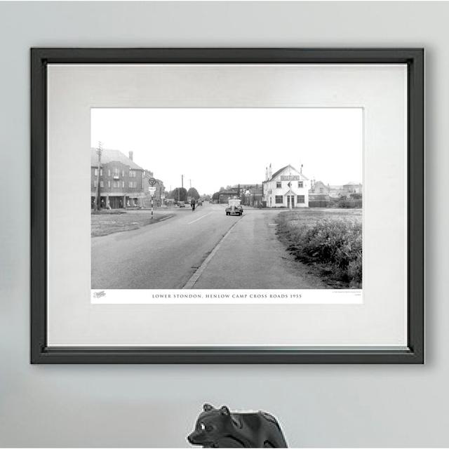 'Lower Stondon, Henlow Camp Cross Roads 1955' - Picture Frame Photograph Print on Paper The Francis Frith Collection Size: 45cm H X 60cm W x 2cm D on Productcaster.