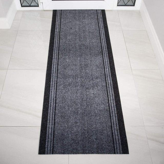 Pacjo Hard Wearing Rubber Door Mat Latitude Run Colour: Grey, Mat Size: Runner 67 x 579.12cm on Productcaster.