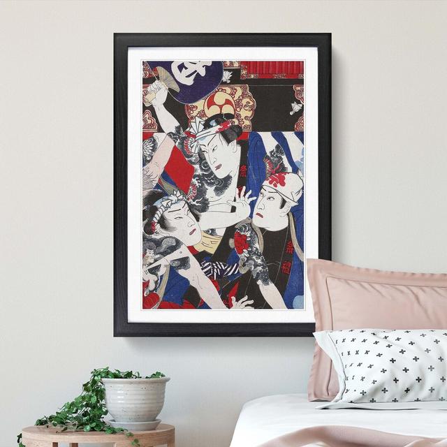 Three Actors by Toyohara Kunichika - Picture Frame Painting Print East Urban Home Size: 36cm H x 27cm W x 2cm D, Frame Option: Black Framed on Productcaster.