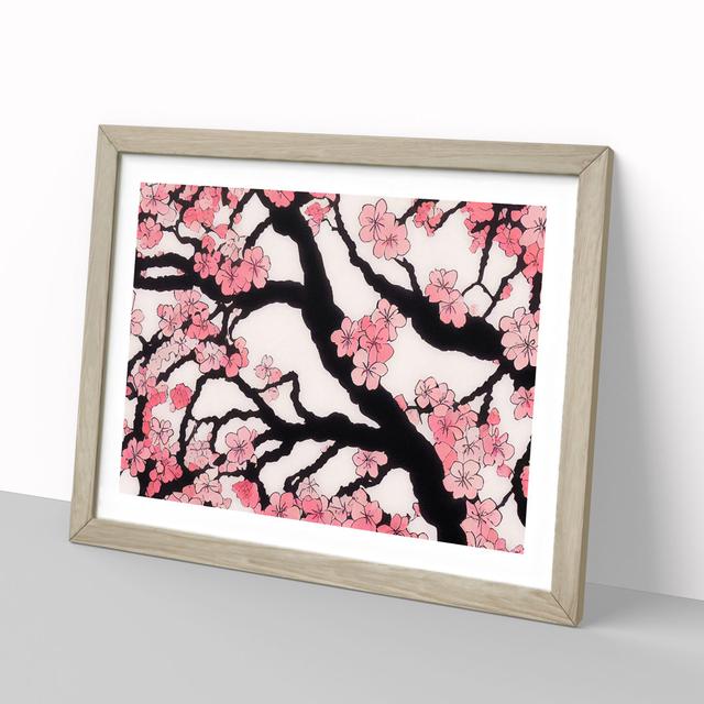 Sensational Cherry Blossom Tree Flowers - Picture Frame Painting Marlow Home Co. Size: 46cm H x 64cm W x 2cm D, Frame Colour: Oak on Productcaster.