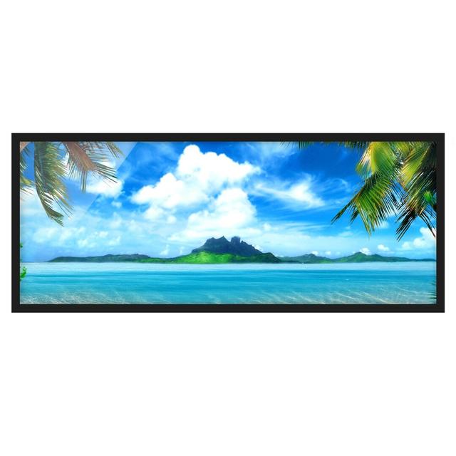 Picture With Frame - Dream Vacation - Panorama Landscape - A House of Hampton Size: 30cm H x 75cm W x 2cm D, Frame Option: Black Framed on Productcaster.