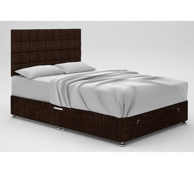 Stephanne Divan Bed Base 17 Stories Size: Small Double, Colour: Chocolate, Storage Type: End Drawer on Productcaster.