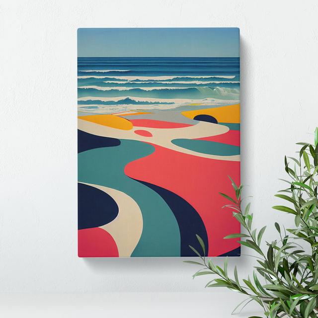 Beach Abstract No.6 - Wrapped Canvas Graphic Art House of Hampton Size: 76cm H x 50cm W x 3cm D on Productcaster.