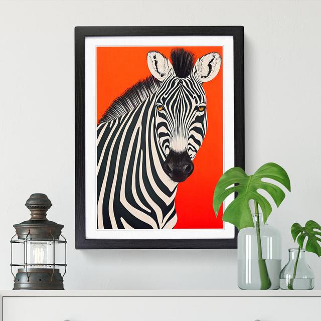 Zebra Pop Art - Single Picture Frame Graphic Art World Menagerie Size: 34cm H x 25cm W x 2cm D, Frame Option: Walnut on Productcaster.