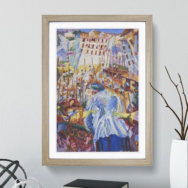 Street Enters the House by Umberto Boccioni - Picture Frame Painting East Urban Home Frame Option: Oak, Size: 48cm H x 36cm W x 2cm D on Productcaster.