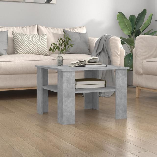 Concrete Grey Coffee Table - 60X60x42 Cm, Modern Engineered Wood Design Metro Lane on Productcaster.