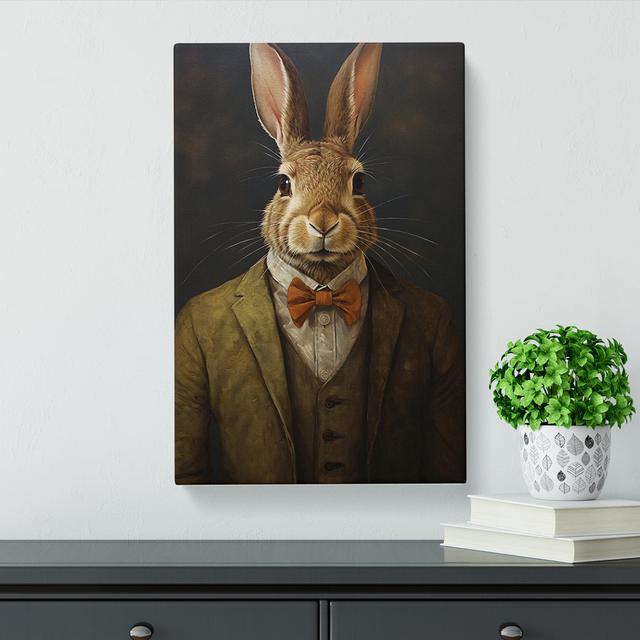 Hare in a Suit Painting No.3 Happy Larry Size: 76cm H x 50cm W x 3cm D on Productcaster.