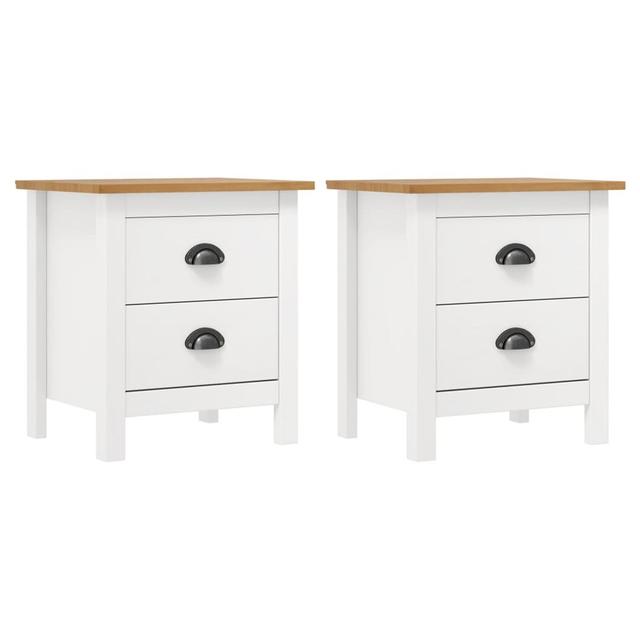 Otho 1 Drawer Bedside Table (Set of 2) August Grove Colour (Top): Wood, Base Colour: White on Productcaster.