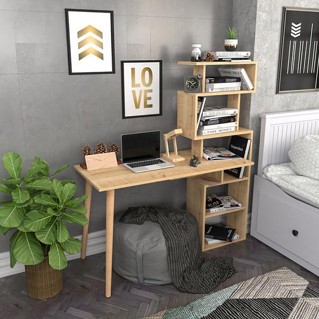 Barkot 120Cm W Rectangle Writing Desk Brayden Studio Colour: Gold;Brown on Productcaster.