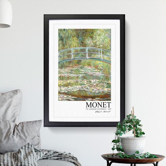 Japanese Footbridge with Border by Claude Monet - Picture Frame Painting East Urban Home Frame Option: Black, Size: 48cm H x 36cm W x 2cm D on Productcaster.