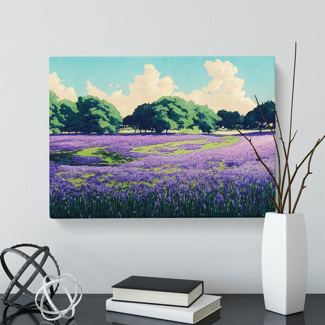 Elegant Bluebell Field - Wrapped Canvas Painting Marlow Home Co. Size: 50cm H x 76cm W x 3cm D on Productcaster.