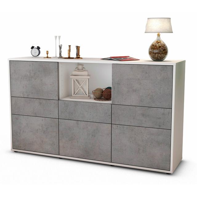 Speegle Sideboard Brayden Studio Colour: White/Concrete on Productcaster.