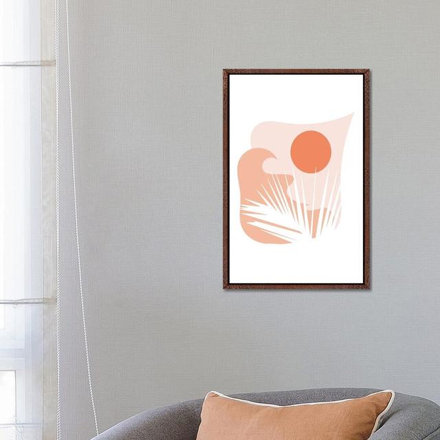 Peaceful Leaf by Kiki C Landon - Print on Canvas 17 Stories Frame Option: Brown, Size: 66.04cm H x 45.72cm W x 3.81cm D on Productcaster.