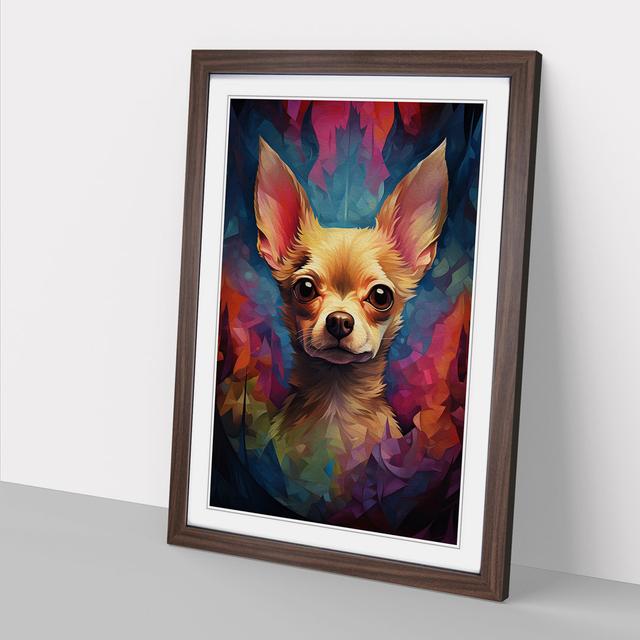 Chihuahua Orphism - Single Picture Frame Art Prints on Wood Marlow Home Co. Size: 46cm H x 34cm W x 2cm D, Format: Walnut Framed on Productcaster.