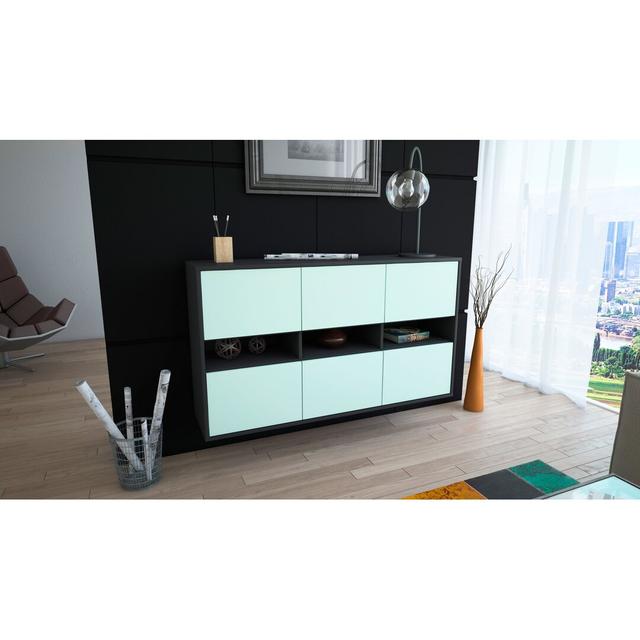 Jarod Sideboard Brayden Studio Colour (Body/Front): Black/Light Blue on Productcaster.