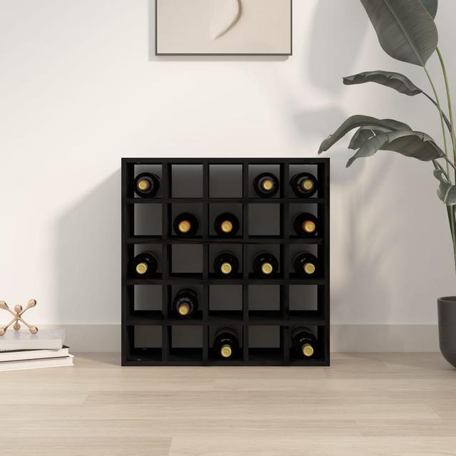 Labors 25 Bottle Solid Wood Floor Wine Bottle Rack Latitude Run Colour: Black on Productcaster.