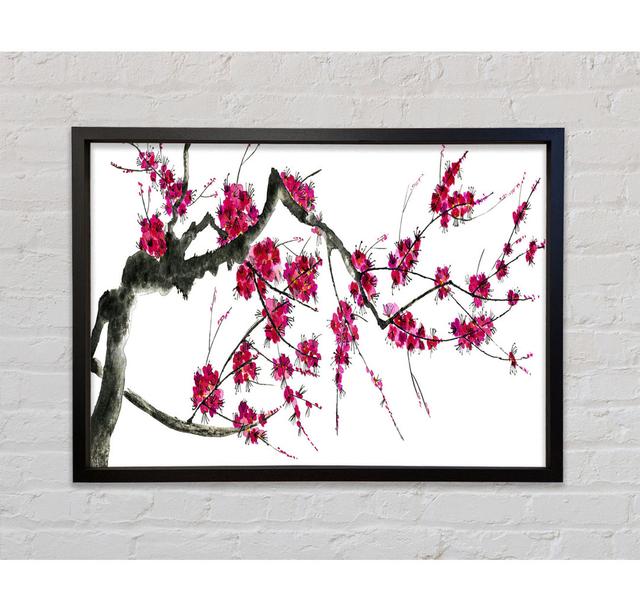 Cherry Blossom Illustration Framed Print Rosalind Wheeler Size: 84.1cm H x 118.9cm W x 3.3cm D on Productcaster.