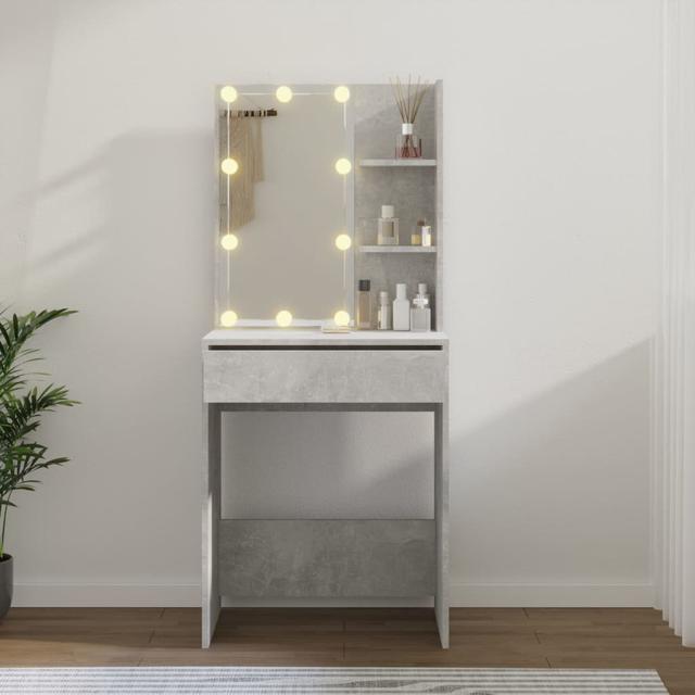 Joslyne Dressing Table with Mirror 17 Stories Colour: Concrete Grey on Productcaster.