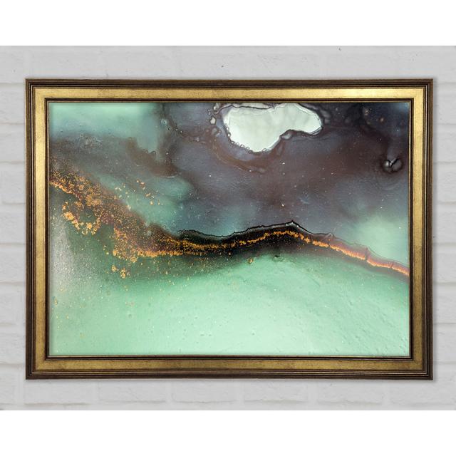 Green Marble Stone Framed Print Ivy Bronx Size: 59.7cm H x 84.1cm W x 1.5cm D on Productcaster.