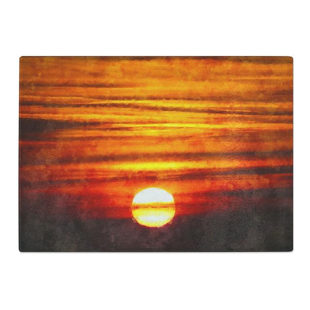 Tempered Glass Orange Sunset Chopping Board East Urban Home Size: 28.5 cm x 39 cm on Productcaster.