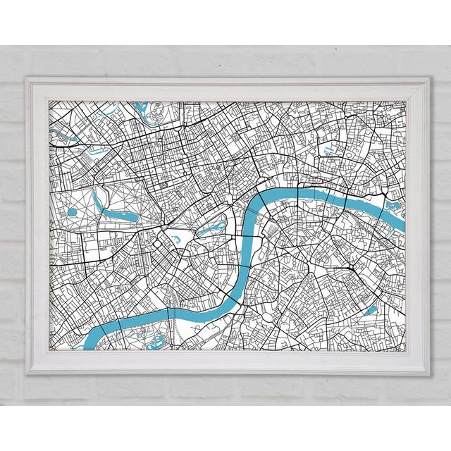 The Map Of London Thames 1 - Single Picture Frame Art Prints Williston Forge Size: 59.7cm H x 84.1cm W x 1.5cm D on Productcaster.