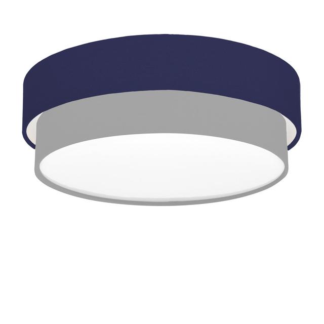 Elanaz 4-Light 49cm Flush Mount Ebern Designs Fixture Finish: Navy Blue, Shade Colour: Grey on Productcaster.