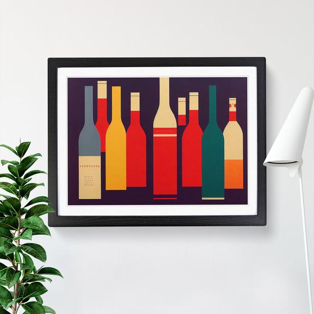 Retro Wine Bottle Vol.1 - Single Picture Frame Painting 17 Stories Frame Colour: Black Framed, Size: 46cm H x 64cm W x 2cm D on Productcaster.