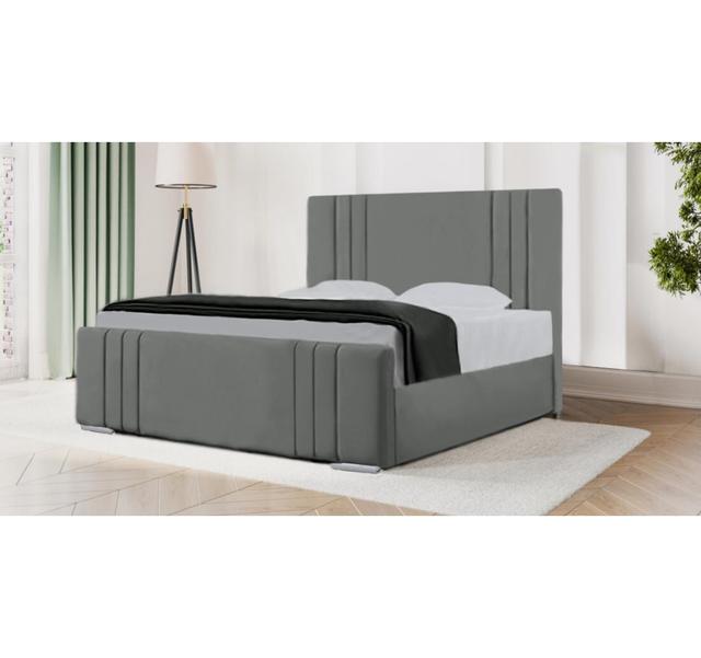 Delamora Upholstered Bed Latitude Run Size: Single (3'), Colour: Chrome on Productcaster.