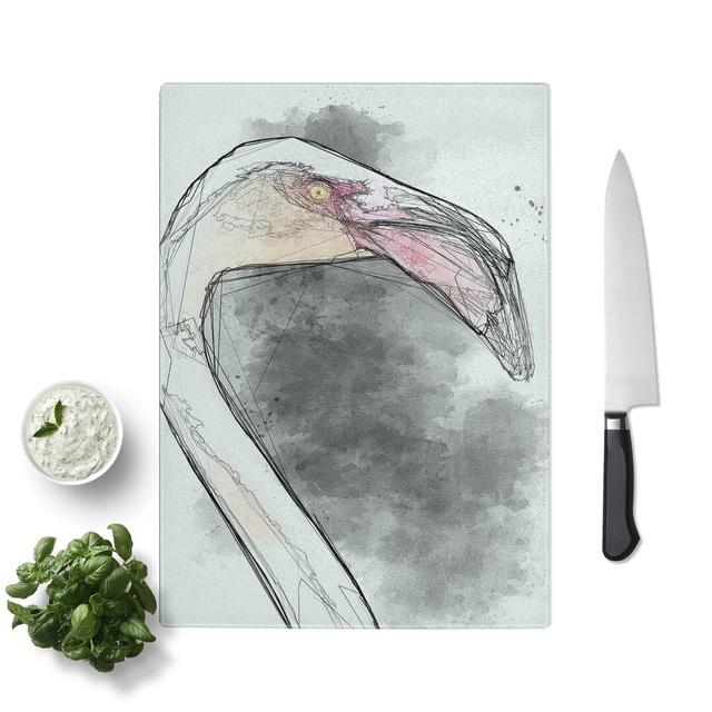 Tempered Glass a Flamingo Chopping Board East Urban Home Size: 20 cm W x 28.5 cm L on Productcaster.