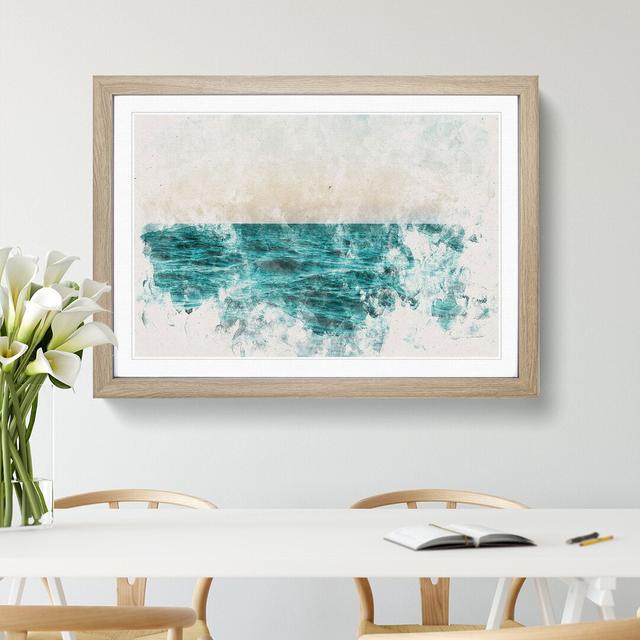 Ocean Stripe - Picture Frame Painting Print East Urban Home Frame Option: Oak Framed, Size: 40cm H x 60cm W x 2cm D on Productcaster.