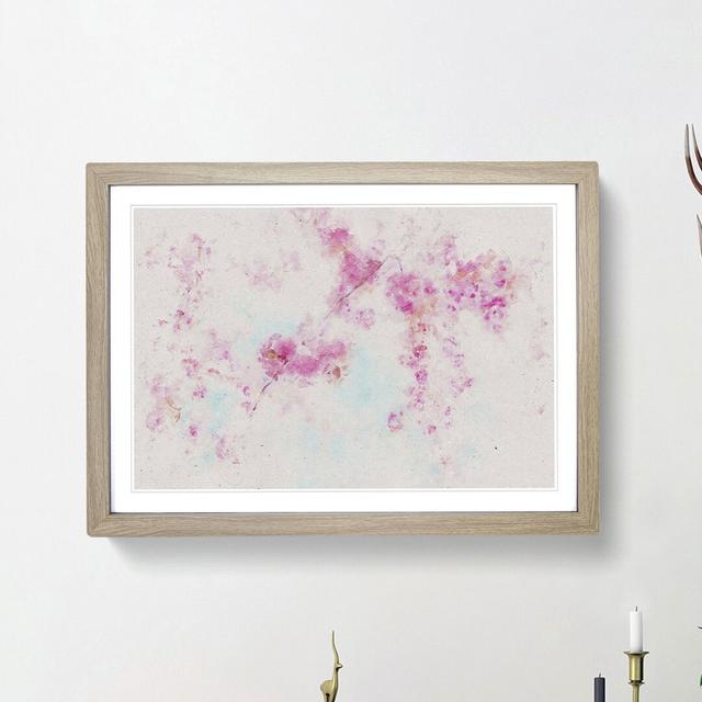 Pink Cherry Blossom Tree in Spring - Picture Frame Painting Print East Urban Home Size: 45cm H x 63cm W x 2cm D, Frame Option: Oak Framed on Productcaster.