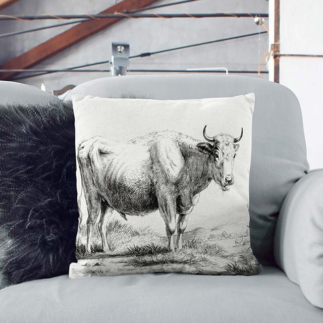 Curious Cow Square Throw Cushion East Urban Home Size: 55cm H x 55cm W x 20cm D, Backing Colour: White on Productcaster.