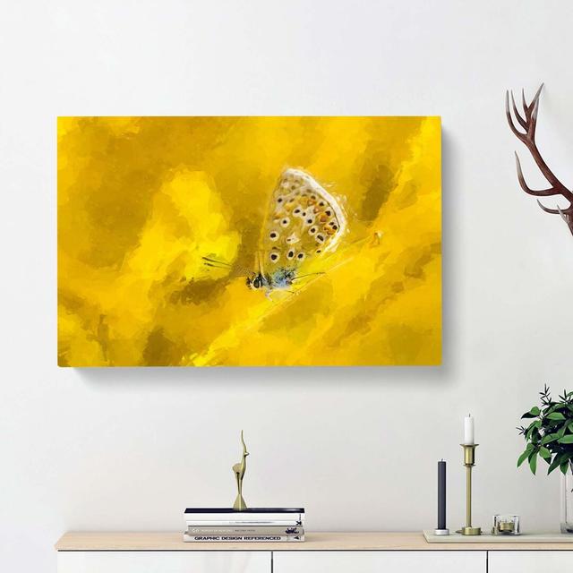 Yellow Butterfly in Abstract - Wrapped Canvas Graphic Art Print East Urban Home Size: 50cm H x 76cm W x 3cm D on Productcaster.