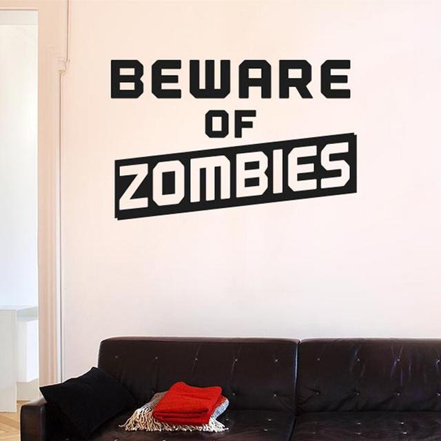 Beware Of Zombies Wall Sticker East Urban Home Colour: Orange, Size: Large on Productcaster.