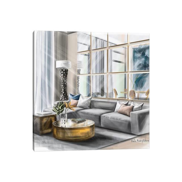 Living Room In The Morning by - Wrapped Canvas ClassicLiving Size: 45.72cm H x 45.72cm W x 3.81cm D on Productcaster.