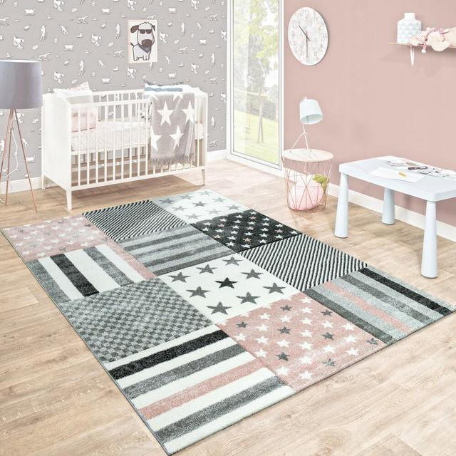 Hall Grey/Pink Rug Isabelle & Max Rug Size: Rectangular 200 x 290cm on Productcaster.