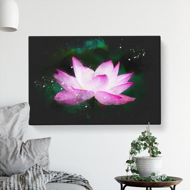 Pink Water Lily Flower Vol.2 - Wrapped Canvas Graphic Art East Urban Home Size: 40cm H x 60cm W x 3cm D on Productcaster.