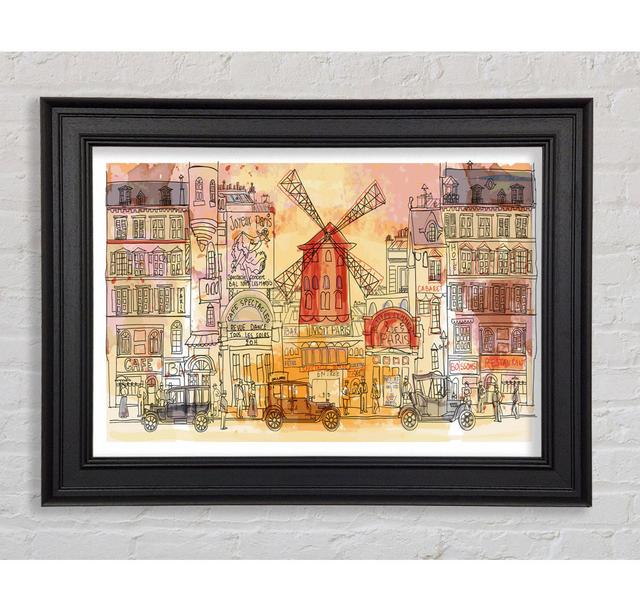 Moulin Rouge Paris Framed Print Rosalind Wheeler Size: 100cm H x 141.4cm W x 8cm D, Format: Black Framed Paper on Productcaster.