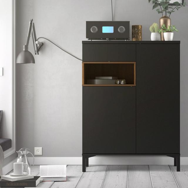 Royall Highboard Brayden Studio Colour: Black/Walnut on Productcaster.