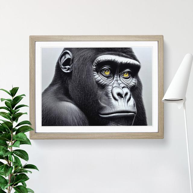 Astonishing Gorilla - Single Picture Frame Print 17 Stories Size: 25cm H x 34cm W x 2cm D, Frame Colour: Oak Framed on Productcaster.