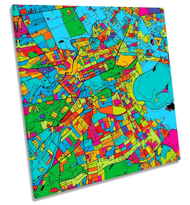 Edinburgh City Modern Map - Wrapped Canvas Graphic Art Ebern Designs Size: 40.6cm H x 40.6cm W x 2cm D on Productcaster.