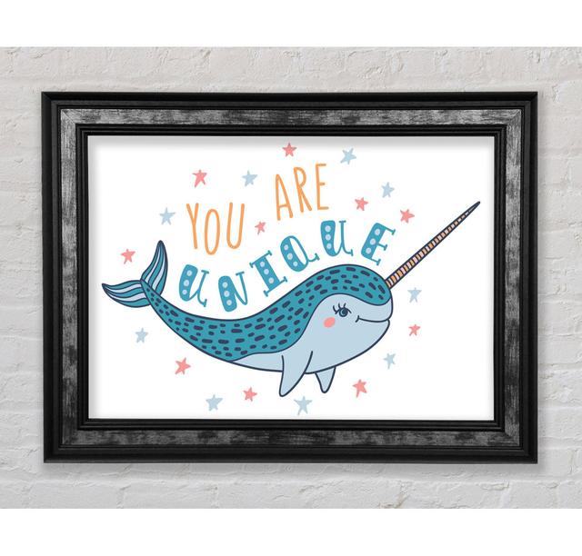 You Are Unique Narwhal Framed Print Highland Dunes Size: 84.1cm H x 142.2cm W x 8cm D on Productcaster.