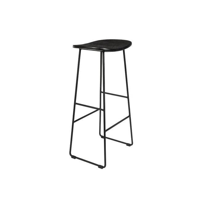 Oyler 80cm Bar Stool Brayden Studio Colour (Seat): Black on Productcaster.