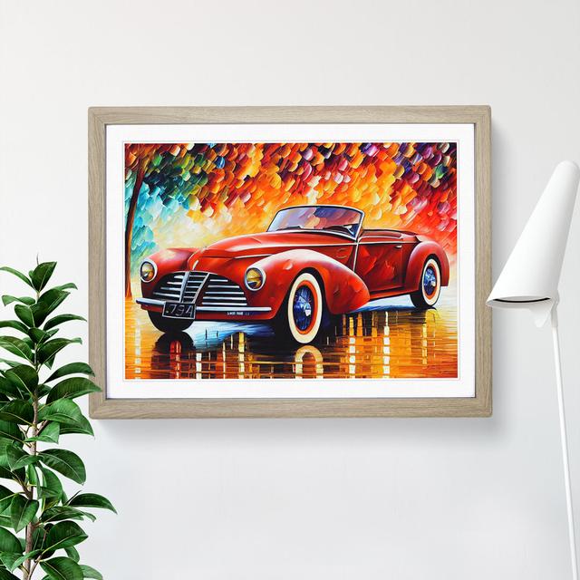 Painted Classic Car Vol.2 - Picture Frame Graphic Art Marlow Home Co. Size: 34cm H x 46cm W x 2cm D, Frame Colour: Oak on Productcaster.