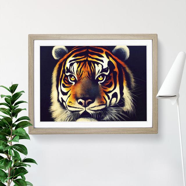 A Tiger Portrait Vol.4 - Single Picture Frame Print World Menagerie Frame Option: Oak on Productcaster.